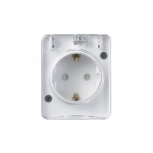 Розетка/ AtlasDesign Profi54 розетка с заземлением со шторками IP54 16А 250B, белый, Россия