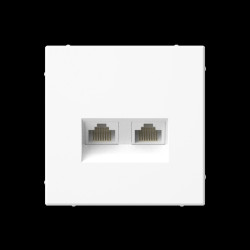 Розетка двойная компьютерная/ ARTGALLERY розетка двойная компьютерная RJ45+RJ45, кат. 5е, механизм, ЛОТОС