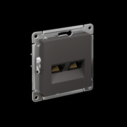 Розетка двойная компьютерная/ ATLASDESIGN розетка двойная компьютерная RJ45+RJ45, кат.5Е, механизм, базальт