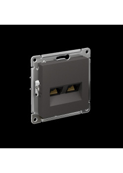 Розетка двойная компьютерная/ ATLASDESIGN розетка двойная компьютерная RJ45+RJ45, кат.5Е, механизм, базальт