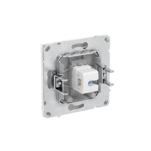 Компьютерная розетка/ Компьютерная розетка RJ-45 без шторки, кат.5е одинарная, KANT, белый песок