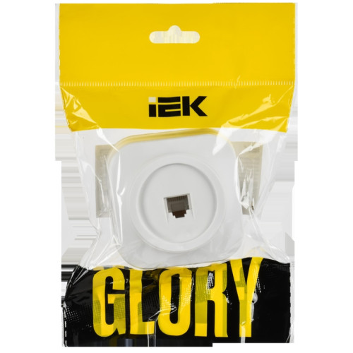 Розетка для открытой установки компьютерная/ GLORY Розетка для открытой установки компьютерная RJ-45 кат.5E РК10-ХБм белый матовый
