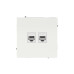 Компьютерная розетка/ Компьютерная розетка RJ-45 без шторки, кат.5е двойная, KANT, белая магнолия