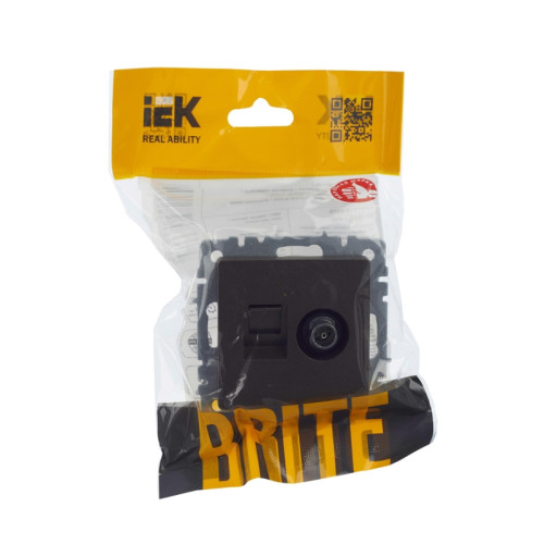 Розетка двойная/ BRITE Розетка двойная TV+RJ-45 кат.5E РТВ/РК12-БрТБ темная бронза Розетка двойная/ BRITE Розетка двойная TV+RJ-45 кат.5E РТВ/РК12-БрТБ темная бронза