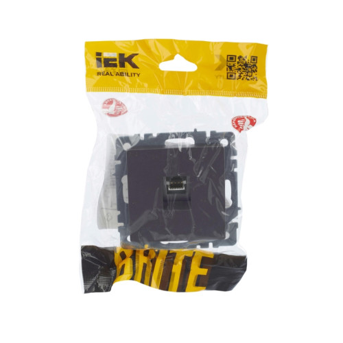 Розетка компьютерная/ BRITE Розетка компьютерная RJ-45 кат.5E РК10-БрС сталь