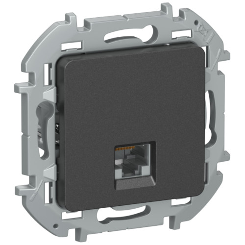 Розетка компьютерная/ IEKINSPIRIA Розетка компьютерная RJ45 категория 6 UTP 6738331 антрацит