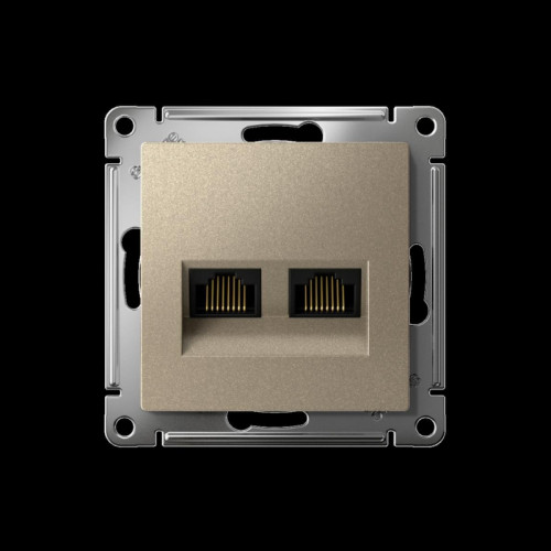 ATLASDESIGN РОЗЕТКА двойная компьютерная RJ45+RJ45, кат.5E, механизм, ШАМПАНЬ ATLASDESIGN РОЗЕТКА двойная компьютерная RJ45+RJ45, кат.5E, механизм, ШАМПАНЬ