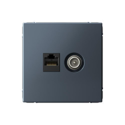 Розетка двойная/ ARTGALLERY розетка двойная ТВ + компьютерная RJ45, кат. 5Е, грифель