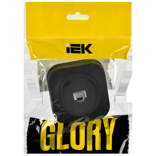 Розетка для открытой установки компьютерная/ GLORY Розетка для открытой установки компьютерная RJ-45 кат.5E РК10-ХЧм черный матовый