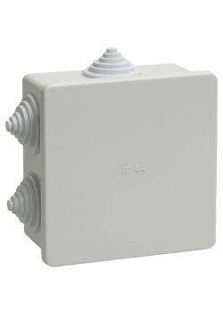 Коробка КМ41235 распаячная для о/п 85х85х45 мм IP44 (RAL7035, 6 гермовводов)