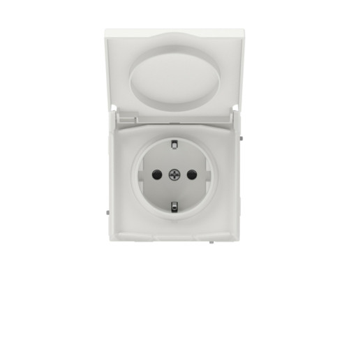 Розетка силовая/ Розетка силовая, 2P+E, с з/ш, с крышкой, IP44, KANT, белый песок