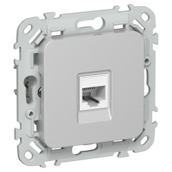 Розетка компьютерная/ FLITE Розетка компьютерная RJ-45 категория 6 UTP РК6-1-0-ФлА алюминий