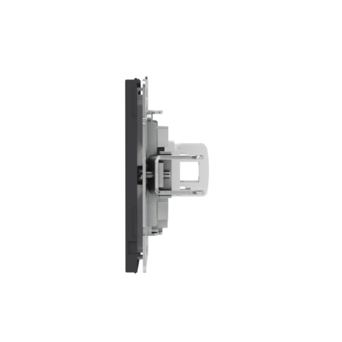 Компьютерная розетка/ Компьютерная розетка RJ-45 без шторки, кат.6А одинарная,KANT, черный уголь