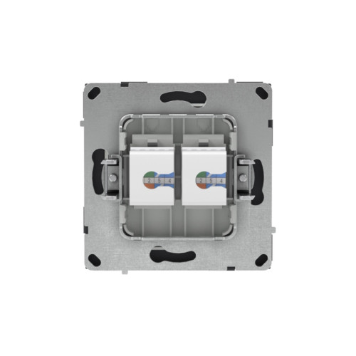 Компьютерная розетка/ Компьютерная розетка RJ-45 без шторки, кат.5е двойная, KANT, черный уголь
