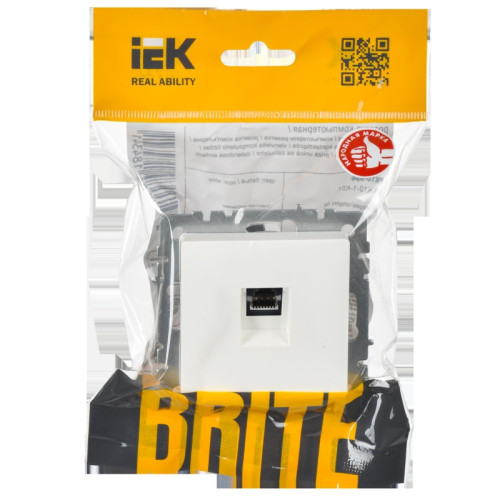 Розетка компьютерная/ BRITE Розетка компьютерная RJ-45 кат.6 РК11-БрБ белый Розетка компьютерная/ BRITE Розетка компьютерная RJ-45 кат.6 РК11-БрБ белый