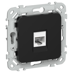 Розетка компьютерная/ FLITE Розетка компьютерная RJ-45 категория 5Е UTP РК5е-1-0-ФлЧ черный