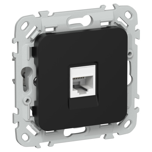 Розетка компьютерная/ FLITE Розетка компьютерная RJ-45 категория 5Е UTP РК5е-1-0-ФлЧ черный