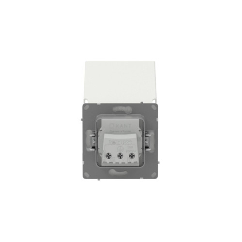 Розетка силовая/ Розетка силовая, 2P+E, с з/ш, с крышкой, IP44, KANT, белый песок