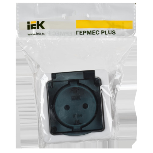 Гермес/ Гермес PLUS розетка с заземлением с крышкой наружная IP54