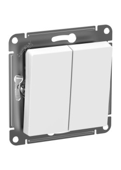 Выключатель/ ATLASDESIGN AQUA Выключатель 2-клавишный, IP44, сх.5, 10АХ, механизм, белый