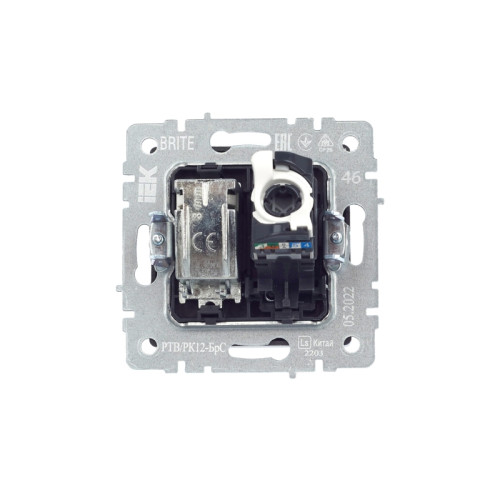 Розетка двойная/ BRITE Розетка двойная TV+RJ-45 кат.5E РТВ/РК12-БрС сталь