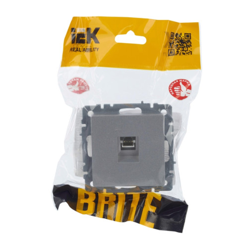Розетка компьютерная/ BRITE Розетка компьютерная RJ-45 кат.5E РК10-БрА алюминий Розетка компьютерная/ BRITE Розетка компьютерная RJ-45 кат.5E РК10-БрА алюминий