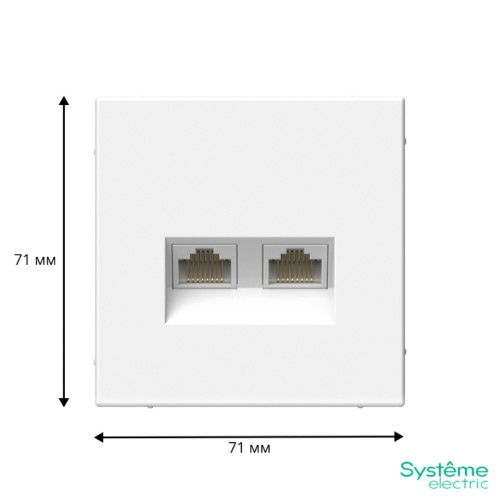 Розетка двойная компьютерная/ ARTGALLERY розетка двойная компьютерная RJ45+RJ45, кат.6А, механизм, белый