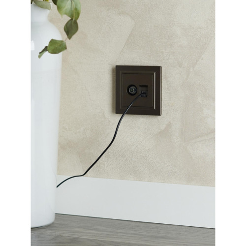 Розетка двойная/ BRITE Розетка двойная TV+RJ-45 кат.5E РТВ/РК12-БрТБ темная бронза Розетка двойная/ BRITE Розетка двойная TV+RJ-45 кат.5E РТВ/РК12-БрТБ темная бронза
