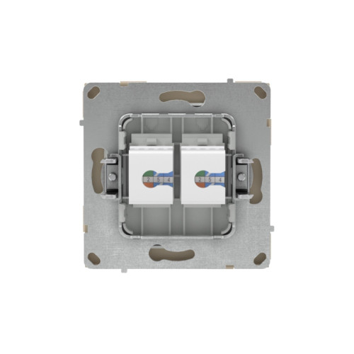 Компьютерная розетка/ Компьютерная розетка RJ-45 без шторки, кат.6А двойная, KANT, ванильный марципан