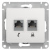 Розетка телефон/ GLOSSA розетка телефон/компьютер RJ11+RJ45 категория 5е в рамку белая