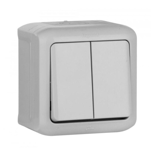 Выключатель Legrand Quteo 2кл. IP44 серый (782332)