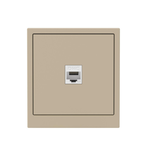 Компьютерная розетка/ Компьютерная розетка RJ-45 без шторки, кат.6А одинарная,KANT, ванильный марципан