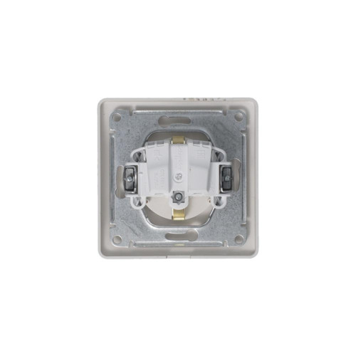 GLOSSA розетка с заземлением со шторками с крышкой в сборе IP44 платина GLOSSA розетка с заземлением со шторками с крышкой в сборе IP44 платина