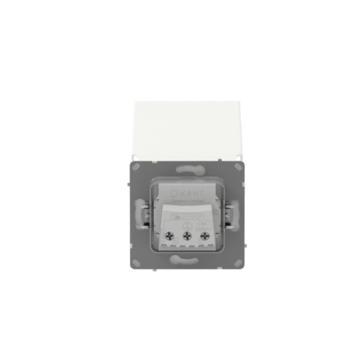Розетка силовая/ Розетка силовая, 2P+E, с з/ш, с крышкой, IP44, KANT, белая магнолия