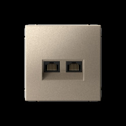 Розетка двойная компьютерная/ ARTGALLERY розетка двойная компьютерная RJ45+RJ45, кат. 5е, механизм, шампань