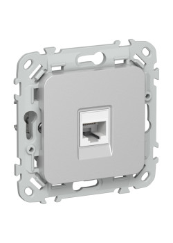 Розетка компьютерная/ FLITE Розетка компьютерная RJ-45 категория 5Е UTP РК5е-1-0-ФлА алюминий