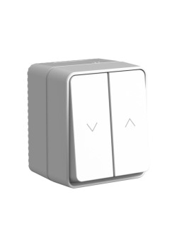 Выключатель/ AtlasDesign PROFI IP54 2-клавишный выключатель для жалюзи, 2хсх.4, серый