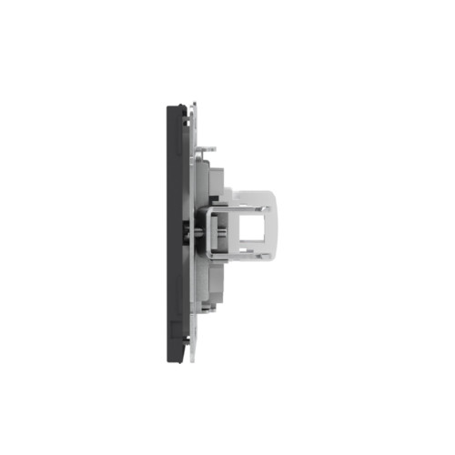Компьютерная розетка/ Компьютерная розетка RJ-45 без шторки, кат.5е одинарная, KANT, черный уголь