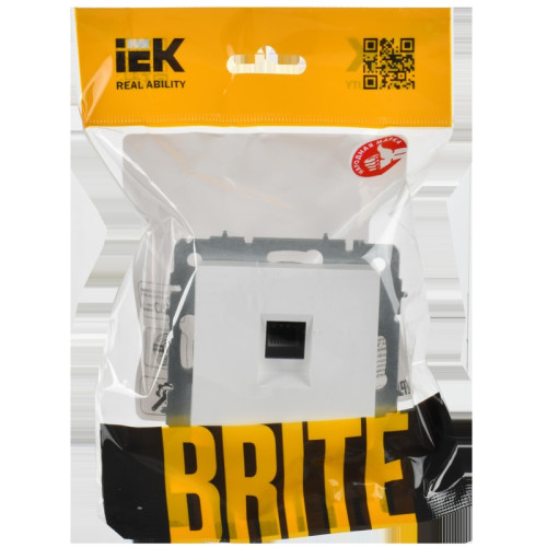 Розетка компьютерная/ BRITE Розетка компьютерная RJ-45 кат.6 РК11-БрАБ арктический белый