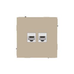 Компьютерная розетка/ Компьютерная розетка RJ-45 без шторки, кат.5е двойная, KANT, ванильный марципан