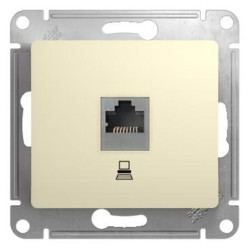 Розетка компьютерная/ GLOSSA розетка компьютерная RJ45 категория 5е в рамку бежевая
