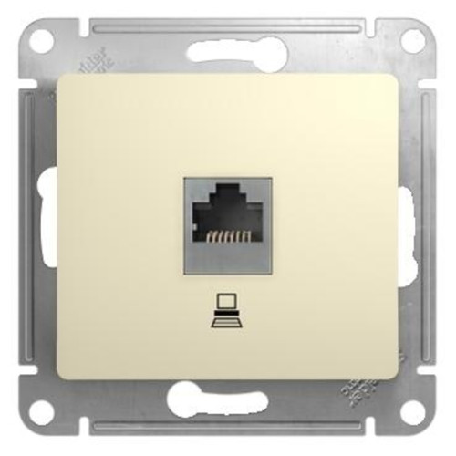 Розетка компьютерная/ GLOSSA розетка компьютерная RJ45 категория 5е в рамку бежевая