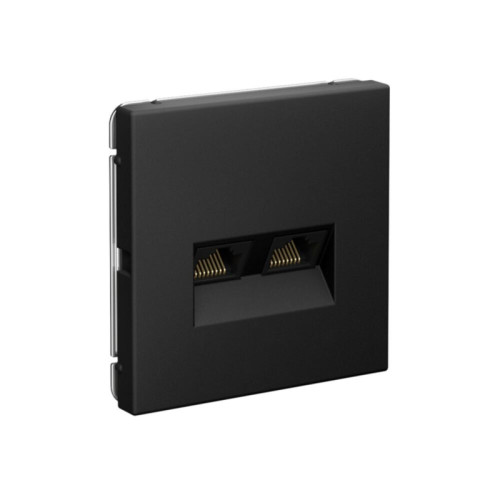 Розетка двойная компьютерная/ ARTGALLERY розетка двойная компьютерная RJ45+RJ45, кат.6А, механизм, карбон
