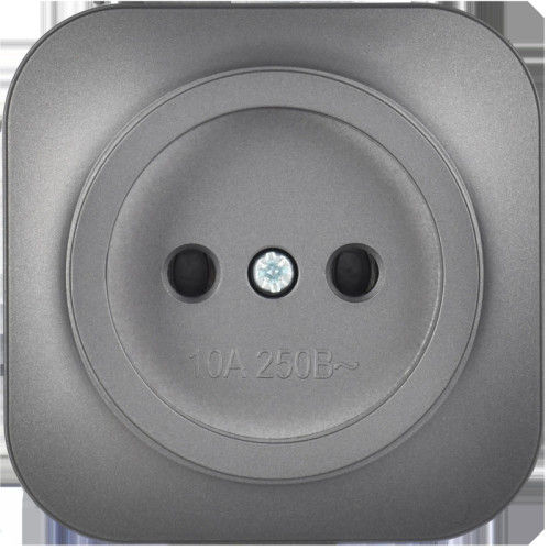 Розетка/ GLORY розетка 1-местная для открытой установки без заземления без защитных шторок 10А РС20-2-ХСм сталь матовый IEK