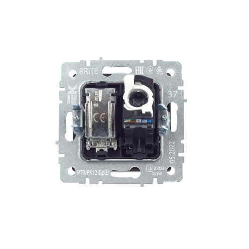 Розетка двойная/ BRITE Розетка двойная TV+RJ-45 кат.5E РТВ/РК12-БрШ шампань
