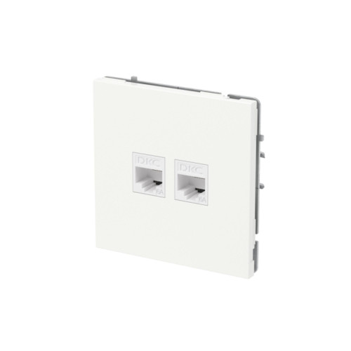 Компьютерная розетка/ Компьютерная розетка RJ-45 без шторки, кат.6А двойная, KANT, белая магнолия