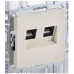Розетка компьютерная двойная/ BRITE Розетка компьютерная двойная RJ-45 кат.5E РК10-2-БрКр бежевый