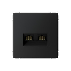 Розетка двойная компьютерная/ ARTGALLERY розетка двойная компьютерная RJ45+RJ45, кат.6А, механизм, карбон