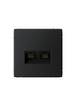 Розетка двойная компьютерная/ ARTGALLERY розетка двойная компьютерная RJ45+RJ45, кат.6А, механизм, карбон