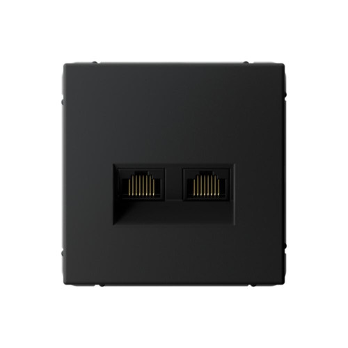 Розетка двойная компьютерная/ ARTGALLERY розетка двойная компьютерная RJ45+RJ45, кат.6А, механизм, карбон
